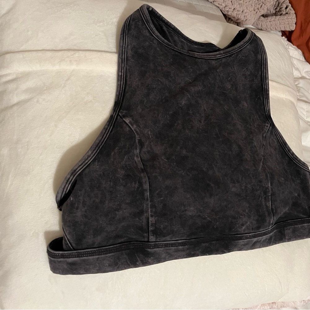 Aerie acid wash high neck sports bra with side cutouts